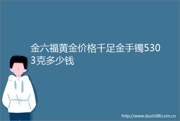金六福黄金价格千足金手镯5303克多少钱