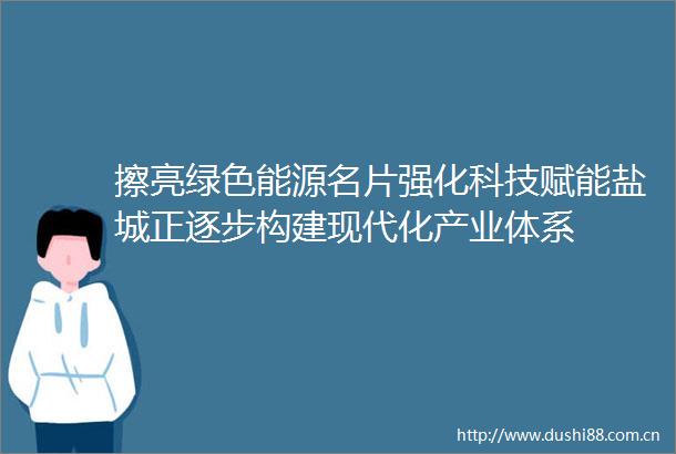 擦亮绿色能源名片强化科技赋能盐城正逐步构建现代化产业体系