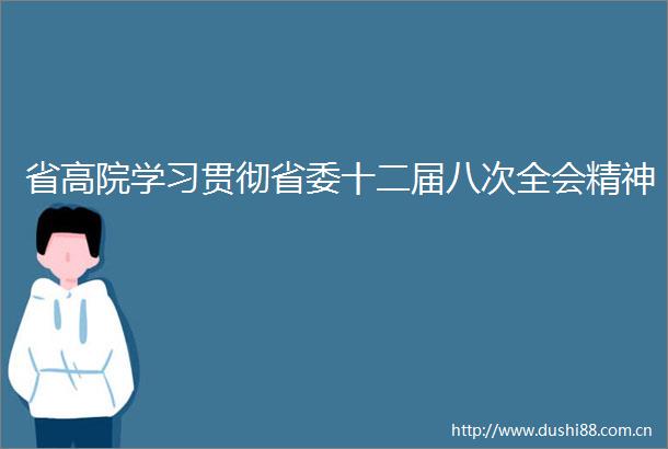 省高院学习贯彻省委十二届八次全会精神