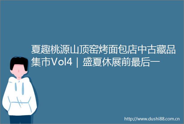 夏趣桃源山顶窑烤面包店中古藏品集市Vol4｜盛夏休展前最后一场淘货派对