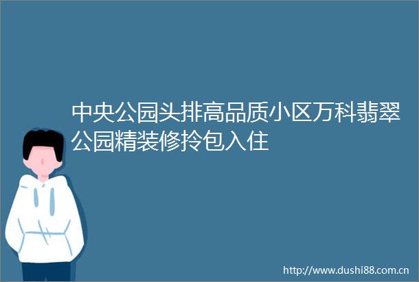 中央公园头排高品质小区万科翡翠公园精装修拎包入住