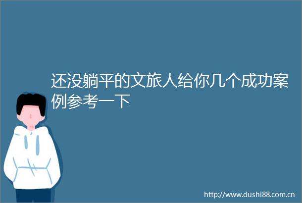 还没躺平的文旅人给你几个成功案例参考一下