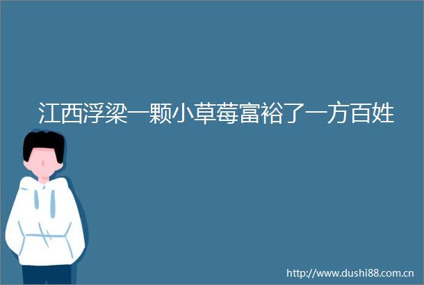 江西浮梁一颗小草莓富裕了一方百姓
