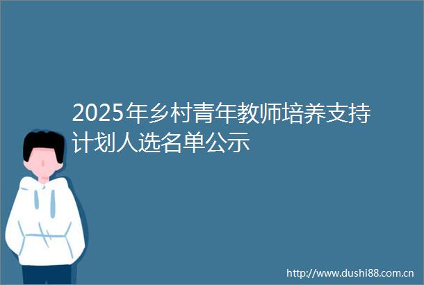 2025年乡村青年教师培养支持计划人选名单公示