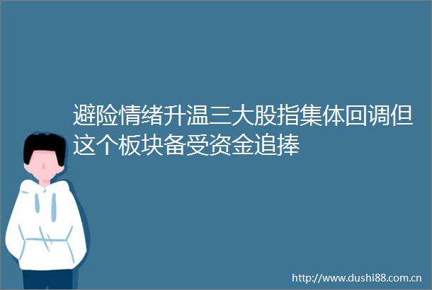 避险情绪升温三大股指集体回调但这个板块备受资金追捧