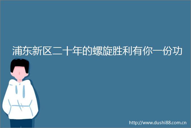 浦东新区二十年的螺旋胜利有你一份功