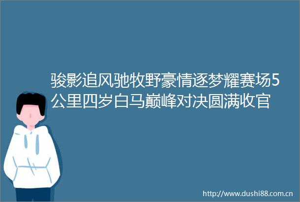 骏影追风驰牧野豪情逐梦耀赛场5公里四岁白马巅峰对决圆满收官