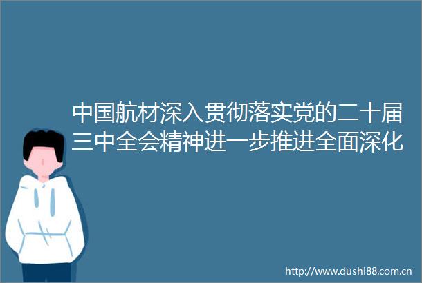 航材深入贯彻落实党的二十届三中全会精神进一步推进全面深化改革