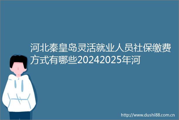 河北秦皇岛灵活就业人员社保缴费方式有哪些20242025年河北秦皇岛灵活就业人员自费社保缴费价格是多少