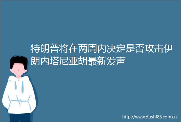 特朗普将在两周内决定是否攻击伊朗内塔尼亚胡最新发声