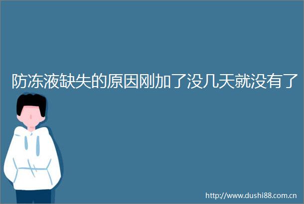 防冻液缺失的原因刚加了没几天就没有了