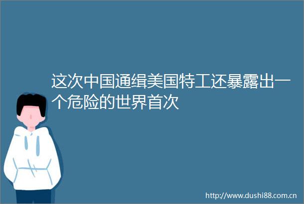 这次通缉美国特工还出一个危险的世界首次
