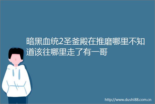 暗黑2圣釜殿在推磨哪里不知道该往哪里走了有一哥