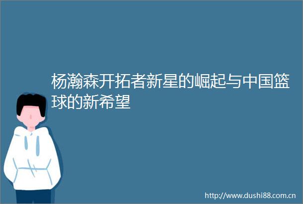 杨瀚森开拓者新星的崛起与篮球的新希望
