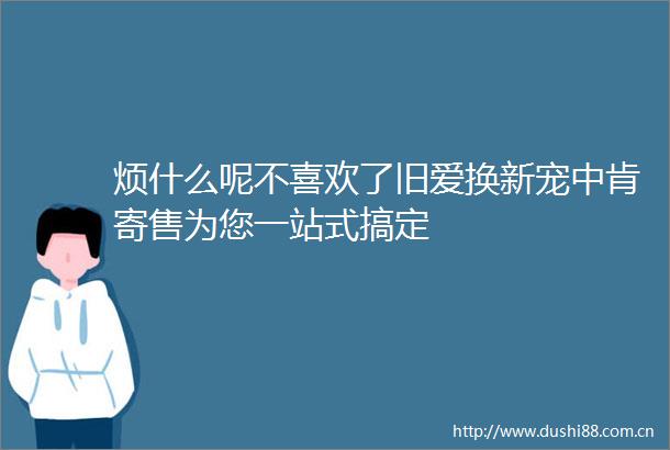 烦什么呢不喜欢了旧爱换新宠中肯寄售为您一站式搞定