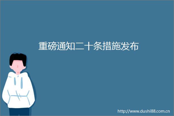 重磅通知二十条措施发布