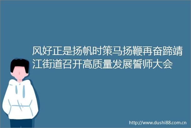 风好正是扬帆时策马扬鞭再奋蹄靖江街道召开高质量发展誓师大会