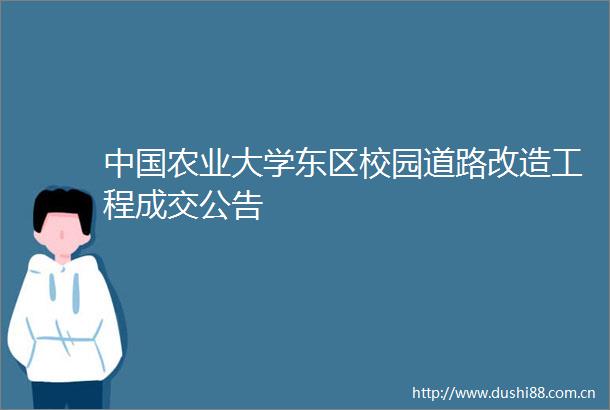 农业大学东区校园道路改造工程成交公告
