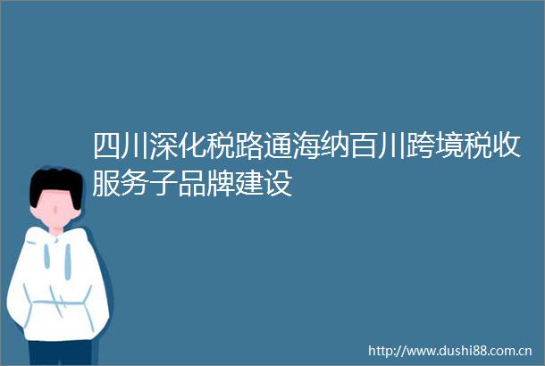 四川深化税路通海纳百川跨境税收服务子品牌建设