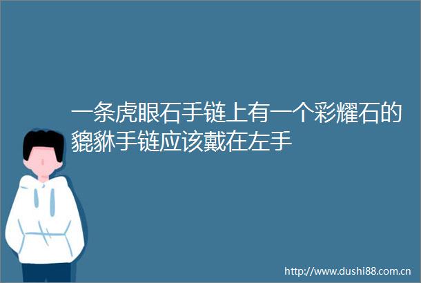 一条虎眼石手链上有一个彩耀石的貔貅手链应该戴在左手