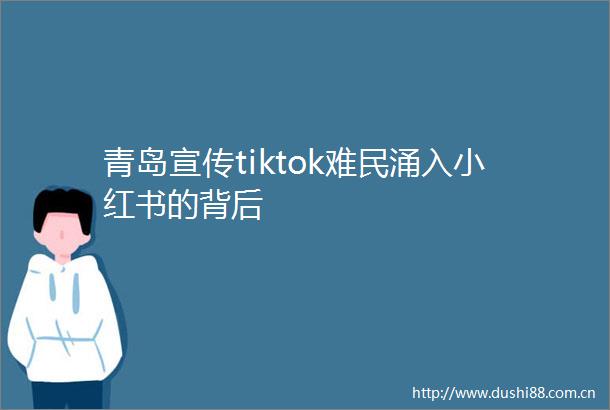 青岛宣传tiktok难民涌入小红书的背后