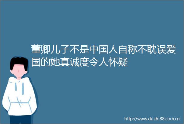 董卿儿子不是人自称不耽误爱国的她真诚度令人怀疑