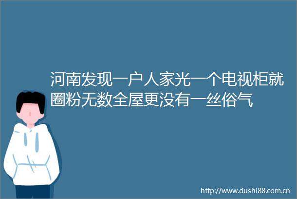 河南发现一户人家光一个电视柜就圈粉无数全屋更没有一丝俗气