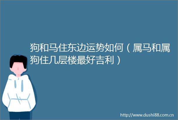 狗和马住东边运势如何（属马和属狗住几层楼最好吉利）
