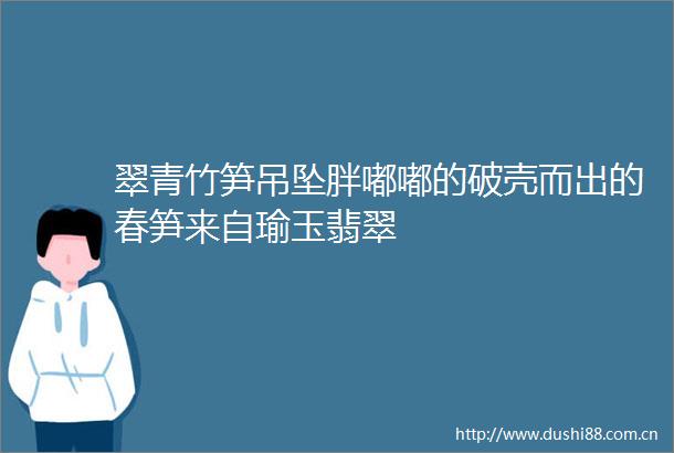 翠青竹笋吊坠胖嘟嘟的破壳而出的春笋来自瑜玉翡翠