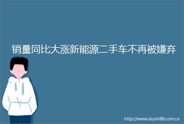销量同比大涨新能源二手车不再被嫌弃