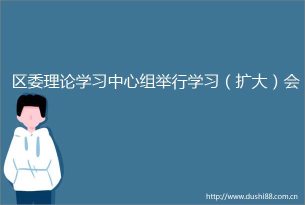 区委理论学习中心组举行学习（扩大）会