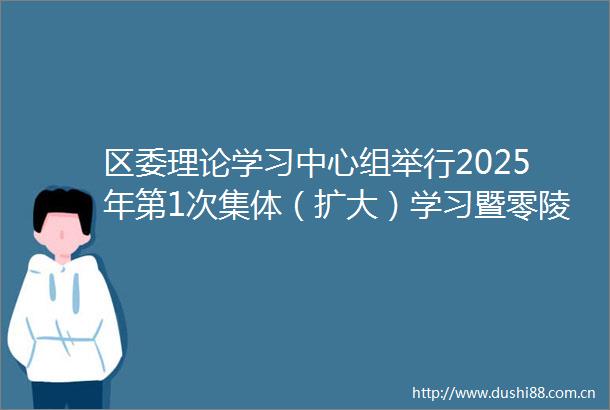 区委理论学习中心组举行2025年第1次集体（扩大）学习暨零陵区委常委班子2024年度民主生活会会前专题学习