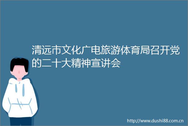 清远市文化广电旅游体育局召开党的二十大精神宣讲会