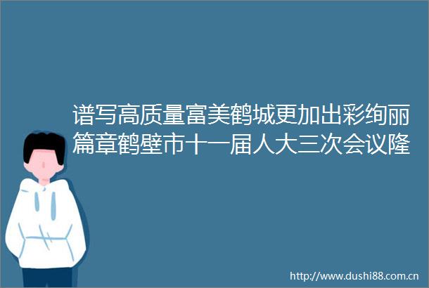 谱写高质量富美鹤城更加出彩绚丽篇章鹤壁市十一届人大三次会议隆重开幕