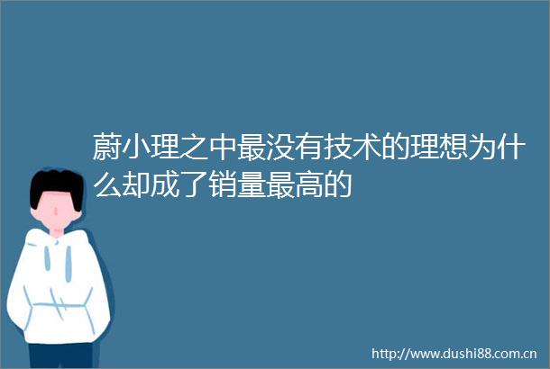 蔚小理之中最没有技术的理想为什么却成了销量最高的