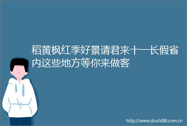 稻黄枫红季好景请君来十一长假省内这些地方等你来做客