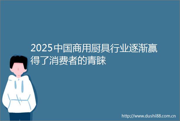 2025商用厨具行业逐渐赢得了消费者的青睐