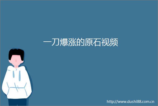 一刀爆涨的原石视频