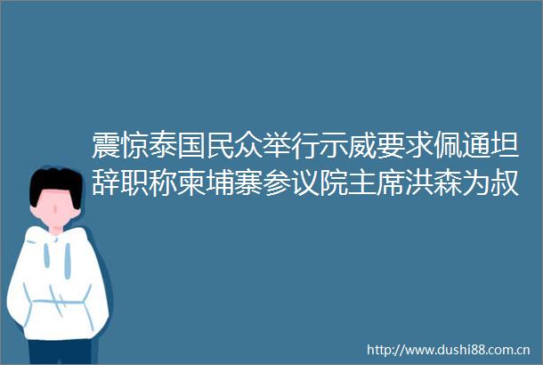 震惊泰国民众举行示威要求佩通坦辞职称柬埔寨参议院洪森为叔叔录音风波导致执政前景堪忧