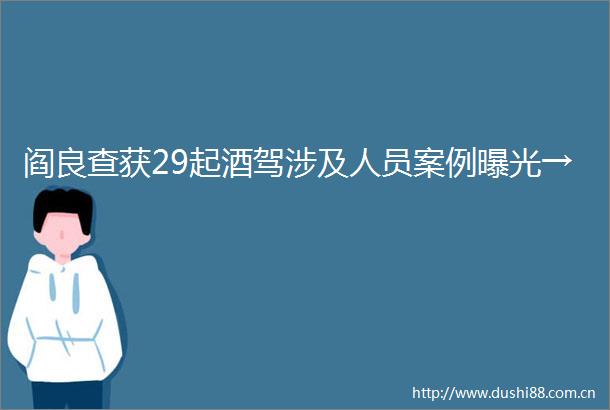 阎良查获29起酒驾涉及人员案例→