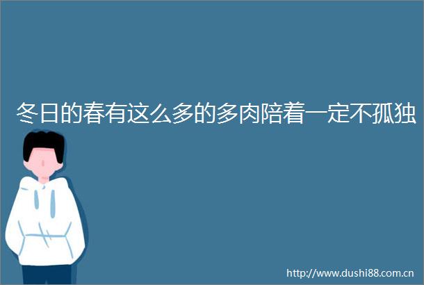 冬日的春有这么多的多肉陪着一定不孤独