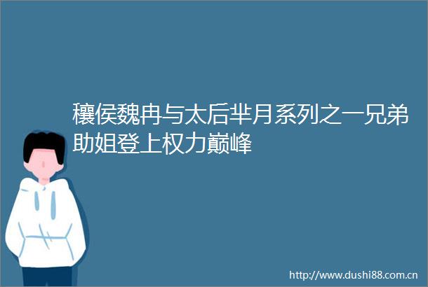 穰侯魏冉与太后芈月系列之一兄弟助姐登上巅峰