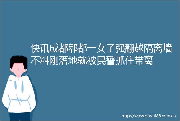 快讯成都郫都一女子强翻越隔离墙不料刚落地就被抓住带离