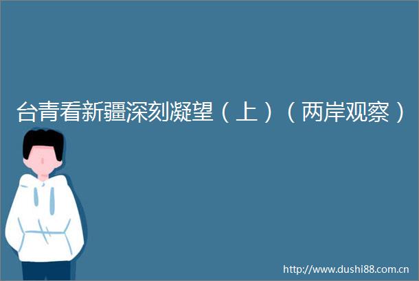 台青看新疆深刻凝望（上）（两岸观察）