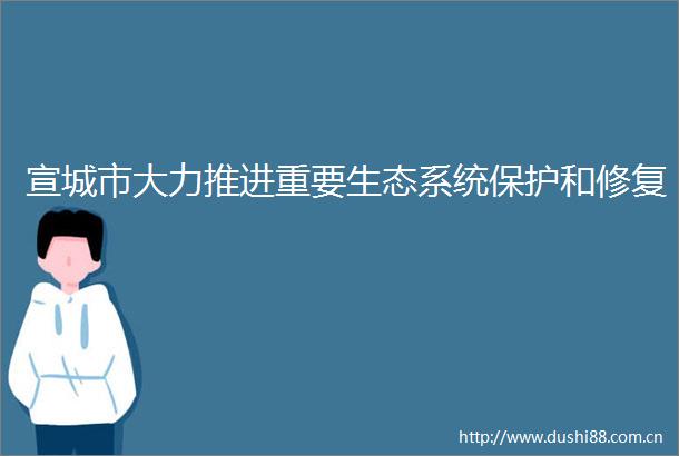 宣城市大力推进重要生态系统保护和修复
