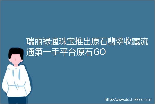 瑞丽禄通珠宝推出原石翡翠收藏流通第一手平台原石GO