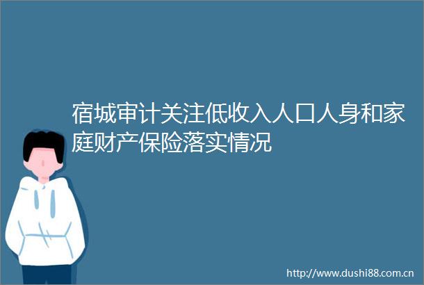 宿城审计关注低收入人口人身和家庭财产保险落实情况
