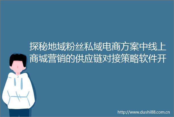 探秘地域粉丝私域电商方案中线上商城营销的供应链对接策略软件开发服务商业思维系统搭建微三云麦超介绍