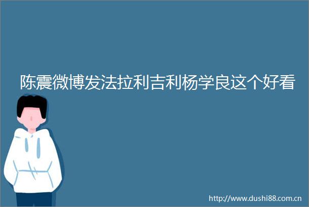 陈震微博发法拉利吉利杨学良这个好看