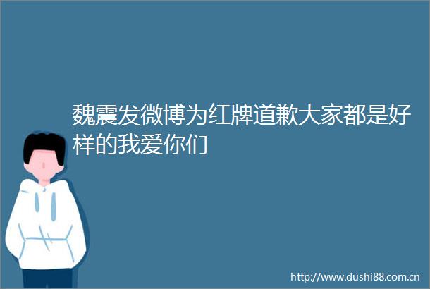 魏震发微博为红牌道歉大家都是好样的我爱你们